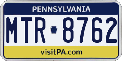 PA license plate MTR8762