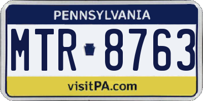 PA license plate MTR8763