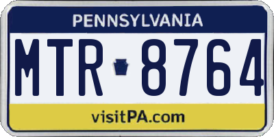 PA license plate MTR8764