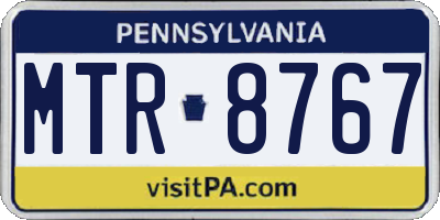 PA license plate MTR8767