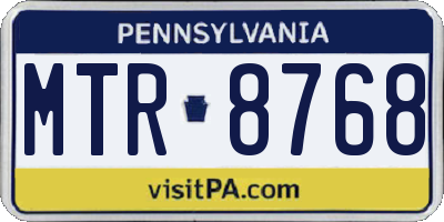 PA license plate MTR8768