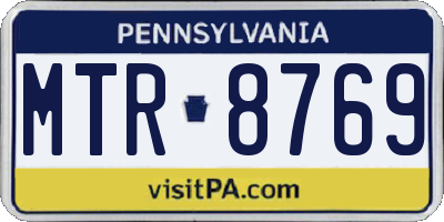 PA license plate MTR8769