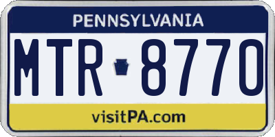 PA license plate MTR8770