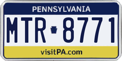 PA license plate MTR8771