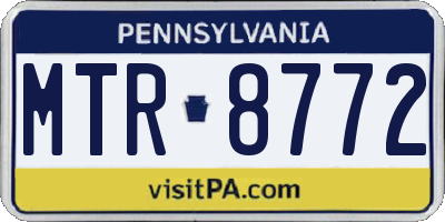 PA license plate MTR8772