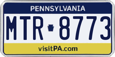 PA license plate MTR8773