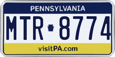 PA license plate MTR8774