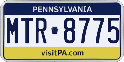 PA license plate MTR8775
