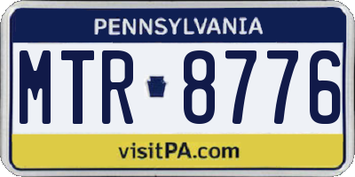 PA license plate MTR8776