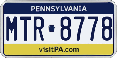 PA license plate MTR8778