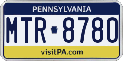 PA license plate MTR8780