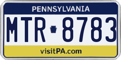 PA license plate MTR8783