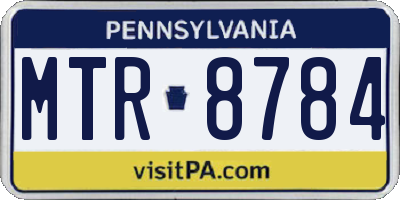 PA license plate MTR8784