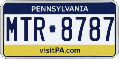 PA license plate MTR8787