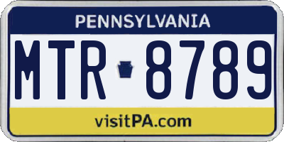 PA license plate MTR8789