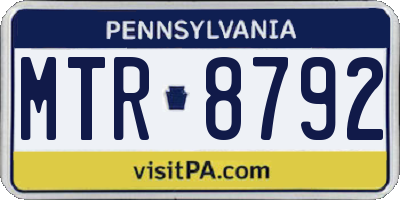 PA license plate MTR8792