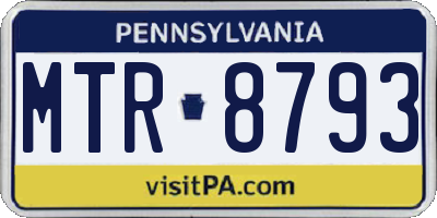 PA license plate MTR8793