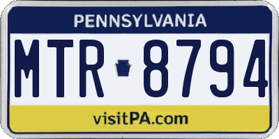 PA license plate MTR8794