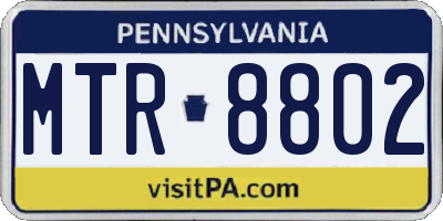 PA license plate MTR8802