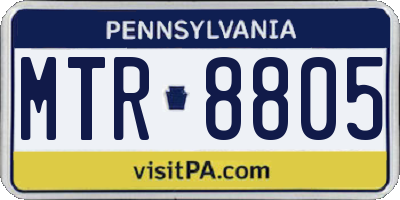 PA license plate MTR8805