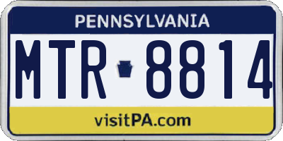 PA license plate MTR8814