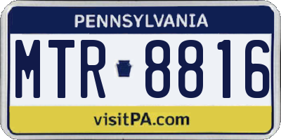 PA license plate MTR8816