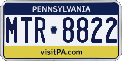 PA license plate MTR8822