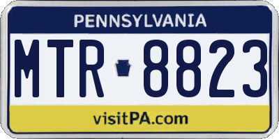 PA license plate MTR8823