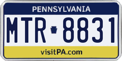 PA license plate MTR8831