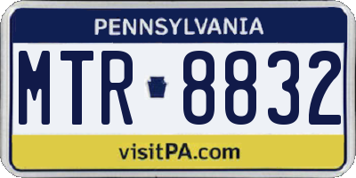 PA license plate MTR8832