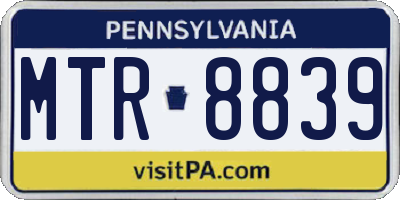 PA license plate MTR8839