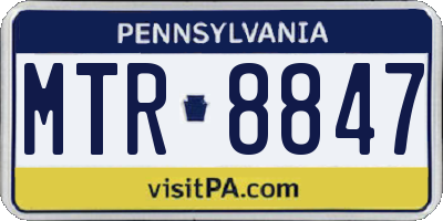PA license plate MTR8847