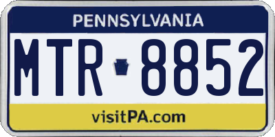 PA license plate MTR8852