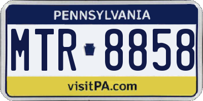 PA license plate MTR8858