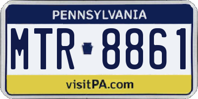 PA license plate MTR8861