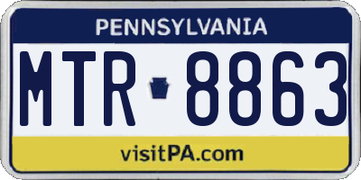 PA license plate MTR8863