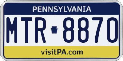 PA license plate MTR8870