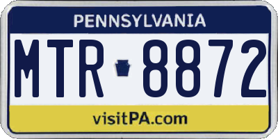 PA license plate MTR8872