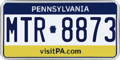 PA license plate MTR8873