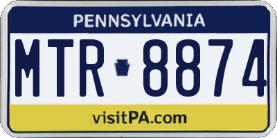 PA license plate MTR8874