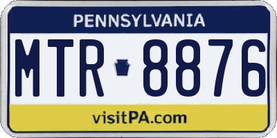 PA license plate MTR8876