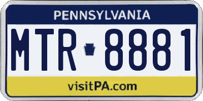 PA license plate MTR8881
