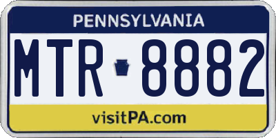 PA license plate MTR8882