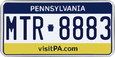 PA license plate MTR8883