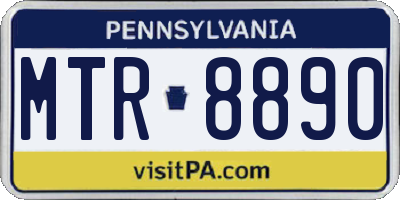PA license plate MTR8890