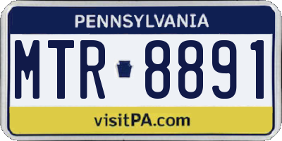 PA license plate MTR8891