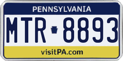 PA license plate MTR8893