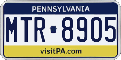 PA license plate MTR8905
