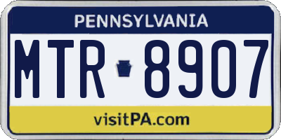 PA license plate MTR8907
