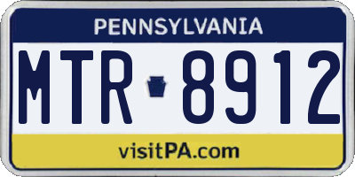 PA license plate MTR8912